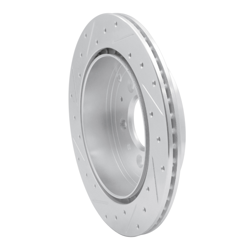 Ford Edge Brake Rotor (1) - Rear Right - R1 Concepts - Drilled & Slotted - Silver - `07-`12